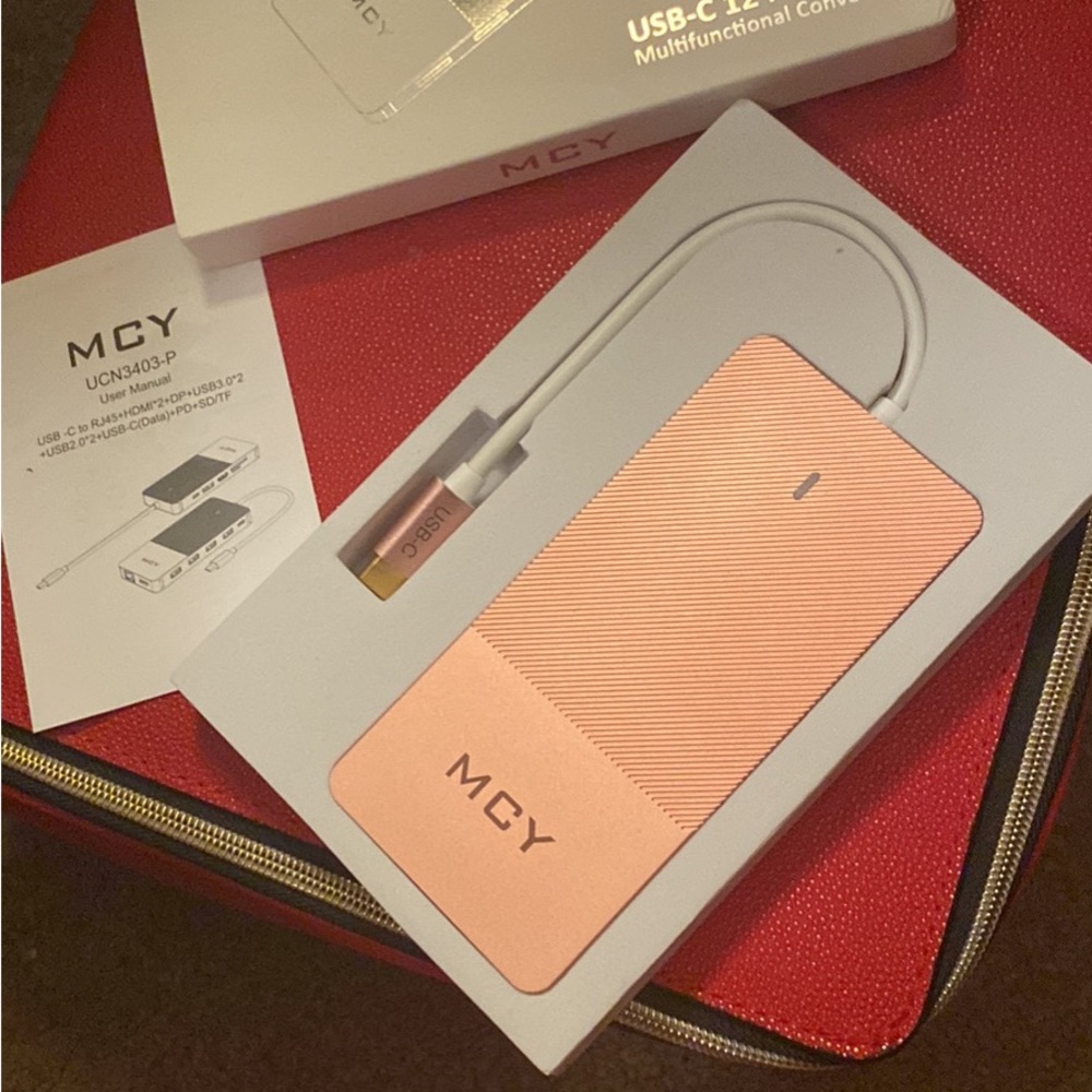 Brand New Docking Station, MCY 12 in 1 Rose Gold